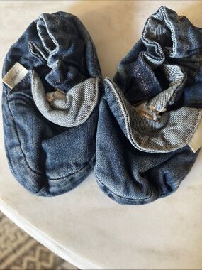 Baby Denim Slip-On Socks - Blue